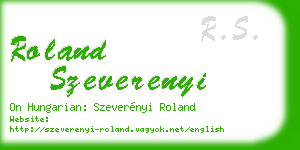 roland szeverenyi business card
